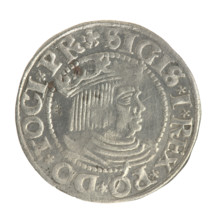 Gdansk grosz, Sigismund I the Old (King of Poland; 1506–1548). Obv.: Crowned male bust in profile