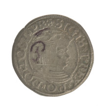 Gdansk grosz, Sigismund I the Old (King of Poland; 1506–1548). Obverse: Crowned male bust in