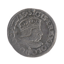 Gdansk trojak, Sigismund I the Old (King of Poland; 1506–1548). Obverse: Crowned male bust in