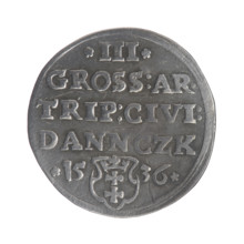 Gdansk troika, Sigismund I the Old (King of Poland; 1506–1548). Polish Jagiellonian coin, 1536.