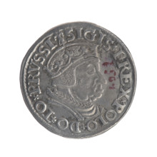 Gdansk trojak, Sigismund I the Old (King of Poland; 1506–1548). Obverse: Crowned male bust in