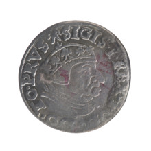 Gdansk trojak, Sigismund I the Old (King of Poland; 1506–1548). Obverse: Crowned male bust in