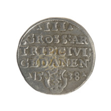 Gdansk trojak, Sigismund I the Old (King of Poland; 1506–1548). Obv.: Crowned male bust in profile