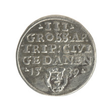 Gdansk trojak, Sigismund I the Old (King of Poland; 1506–1548). Obv.: Crowned male bust in profile