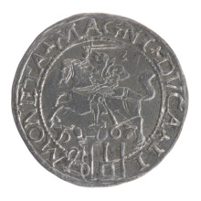 Lithuanian grosz on a Polish foot, Sigismund II Augustus (King of Poland; 1544–1572). Obverse: