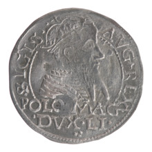 Lithuanian grosz on a Polish foot, Sigismund II Augustus (King of Poland; 1544–1572). Polish coin,