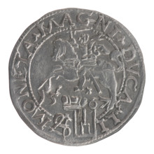 Lithuanian grosz on a Polish foot, Sigismund II Augustus (King of Poland; 1544–1572). Polish coin,