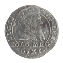 Lithuanian grosz on a Polish foot, Sigismund II Augustus (King of Poland; 1544–1572). Polish coin,