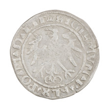 Lithuanian grosz, Sigismund I the Old (king of Poland; 1506–1548). Obverse: Polish Eagle; in the