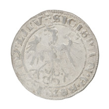 Lithuanian grosz, Sigismund I the Old (King of Poland; 1506–1548). Obverse: Crowned Polish eagle;