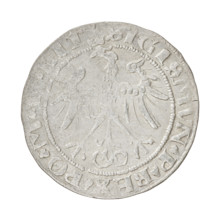 Lithuanian grosz of Sigismund I the Old (King of Poland, 1506–1548). Obverse: Crowned Polish eagle;