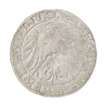 Lithuanian grosz of Sigismund I the Old (King of Poland, 1506–1548). Obverse: crowned Polish Eagle;