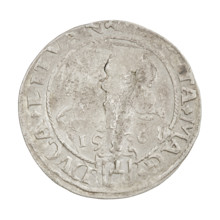 Lithuanian grosz of Sigismund I the Old (King of Poland; reign 1506–1548). Obverse: Polish crowned