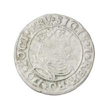 Prussian grosz, Sigismund I the Old (King of Poland; 1506–1548). Obverse: crowned male bust in