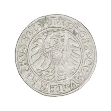 Prussian grosz, Sigismund I the Old (King of Poland, 1506–1548); obverse: crowned male bust in