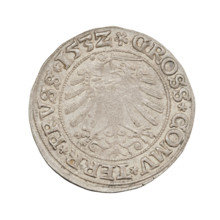 Prussian grosz, Sigismund I the Old (King of Poland; 1506–1548). Silver coin (grosz), 1532, Torun,