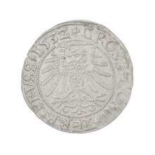 Prussian grosz, Sigismund I the Old (King of Poland; 1506–1548); obverse: crowned male bust in