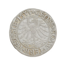 Prussian grosz, Sigismund I the Old (King of Poland; 1506–1548); obverse: crowned male bust in