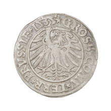 Prussian grosz (1535) depicting Sigismund I the Old (King of Poland, 1506–1548). Obverse: Crowned