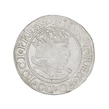 Prussian grosz, Sigismund I the Old (King of Poland, 1506–1548); obverse: crowned male bust in