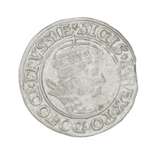 Prussian grosz (1535) depicting Sigismund I the Old (King of Poland, 1506–1548). Obverse: crowned