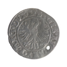 Lithuanian half-grosz (1546), Sigismund II Augustus (King of Poland, 1544–1572). Obverse: Polish