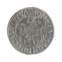Lithuanian half-grosz, Sigismund II Augustus (King of Poland; 1544–1572); coats of arms of the