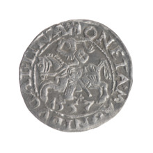 Lithuanian half-grosz, Sigismund II Augustus (King of Poland; 1544–1572); coats of arms; Jagiellon