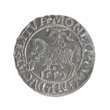 Lithuanian half-grosz, Sigismund II Augustus (King of Poland; 1544–1572). Obverse: Polish Eagle; in