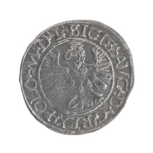 Lithuanian half-grosz, Sigismund II Augustus (King of Poland; 1544–1572); maker: Stanislaw