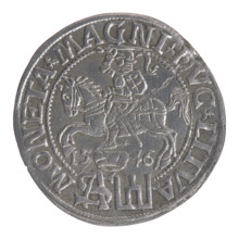 Lithuanian grosz on a Polish foot, Sigismund II Augustus (King of Poland; 1544–1572). Polish coin
