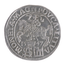 Lithuanian grosz on a Polish foot, Sigismund II Augustus (King of Poland; 1544–1572). Polish coin,