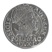 Lithuanian grosz on a Polish foot, Sigismund II Augustus (King of Poland; 1544–1572). Polish coin,