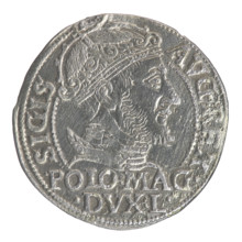 Lithuanian grosz on a Polish foot, Sigismund II Augustus (King of Poland; 1544–1572). Polish coin,