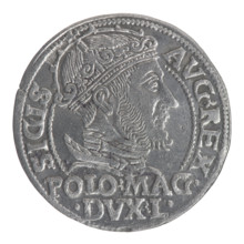 Lithuanian grosz on a Polish foot, Sigismund II Augustus (King of Poland; 1544–1572). Polish coin,