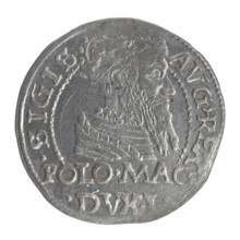 Lithuanian grosz on a Polish foot, Sigismund II Augustus (King of Poland; 1544–1572). Polish coin,