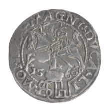 Lithuanian grosz on a Polish foot, Sigismund II Augustus (King of Poland; 1544–1572). Polish coin