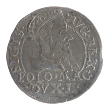 Lithuanian grosz on a Polish foot, Sigismund II Augustus (King of Poland; 1544–1572). Silver coin