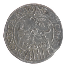 Lithuanian grosz on a Polish foot, Sigismund II Augustus (King of Poland; 1544–1572). Polish coin