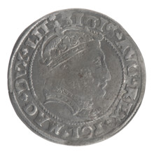 Obverse: Crowned male bust in armour with profile turned to the right; rim inscription divided at