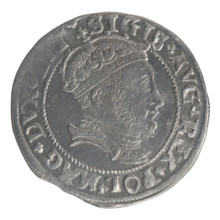 Obverse: Crowned male bust in armour with profile turned to the right; rim inscription divided at
