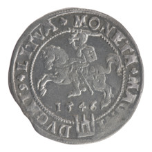 Lithuanian grosz on a Lithuanian foot, Sigismund II Augustus (King of Poland; 1544–1572), coats of