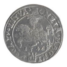 Lithuanian grosz on a Lithuanian foot, Sigismund II Augustus (King of Poland; 1544–1572), coats of