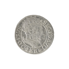 Gdansk grosz, Sigismund II Augustus (King of Poland; 1544–1572), Jagiellon dynasty. Obverse: