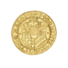 Ducat of Charles II (Duke of Ziebice–Olesnica; 1587–1617). Obverse: Male bust in armour with a