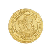 Ducat, Charles II (Duke of Ziebice–Olesnica; 1587–1617). Obverse: male bust in armour with a sash,