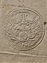 Seal of Stanislaw Ferdynand Rzewuski (1737–1786), starost of Chelm; round dry impression. In the