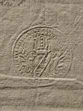 Seal of Józef Ignacy Brzezinski, Starost of Inowroclaw. Round impression of the seal. Oval