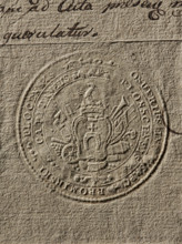 Seal of Onufry Bromirski from Bromierz, starost of Plock, Onufry Bromirski (1740–1834). Round seal