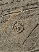 Seal of the Starost of Pyzdry (ca. 1563). Round impression of a seal: on the decorated shield, the